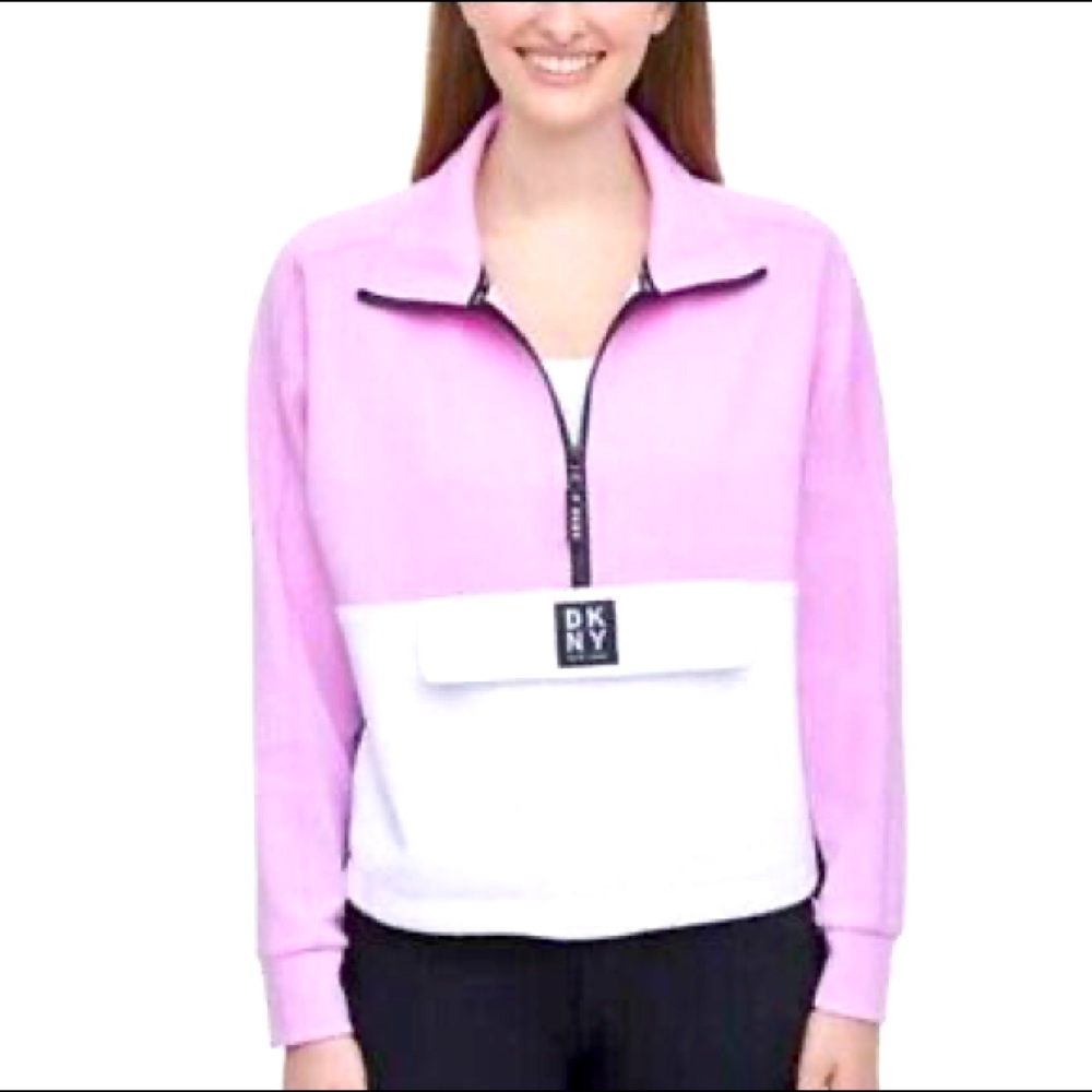 DKNY Color Block Sport Pullover Half Zip NWOT XL